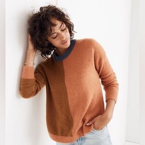 Madewell Westlake Retro Colorblock Wool and Alpaca Pullover Sweater